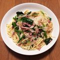 クックFA13P8☆'s cooksnap of when they made 一人分 塩辛とホウレン草のパスタ.