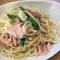 Cookpiro's cooksnap of when they made *サーモンと菜の花のレモンパスタ*.