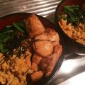 ちびなる子ちゃん's cooksnap of when they made とり胸ほうれん卵の三色丼★.