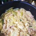 おにくぴよ。's cooksnap of when they made ★彡 ベーコンともやしで洋風玉子丼 ★彡.