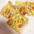 こはみおのママ✩'s cooksnap of when they made 油揚げピザ☆めんたいマヨしらす.