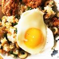 もんすけまま's cooksnap of when they made ネギたっぷり！鶏皮チャーハン目玉焼きのせ.