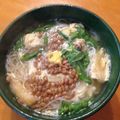ゆすひと's cooksnap of when they made 春菊と納豆の卵とじにゅうめん.