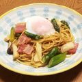 ぽめchan's cooksnap of when they made アスパラとベーコンのパスタ.
