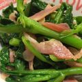ミキっちん's cooksnap of when they made 菜の花とベーコンのペペロンチーノ風炒め♪.
