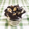 くま's cooksnap of when they made バナナヨーグルト♪チョコレートソース添え.