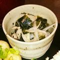 tetsucoro's cooksnap of when they made ﾜｶﾒとｷｭｳﾘとﾂﾅと玉ねぎの酢の物.