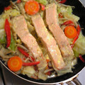 さや（●＾＾●）'s cooksnap of when they made 鮭のミソマヨちゃんちゃん焼き☆.