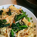 ★ゆーこ☆'s cooksnap of when they made 時短おつまみ小松菜と油揚げのごま風味炒め.