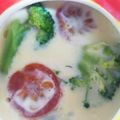 にっこにこ３☆'s cooksnap of when they made 菜の花のミルク茶碗蒸し.