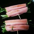ゆうここmama's cooksnap of when they made 簡単おつまみ ハムでミズナ巻.