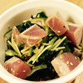 まやチャン's cooksnap of when they made 生姜風味♪鮪とワカメと韮の和え物.