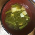 chi−ちゃん's cooksnap of when they made 簡単さっぱり♪ 菜の花と豆腐のお吸い物！.