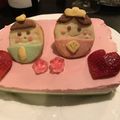 achikomama's cooksnap of when they made ひなまつりに☆ひし餅風レアチーズケーキ.