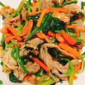 くうもん's cooksnap of when they made ほうれん草と豚肉の味噌炒め.