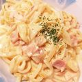 ポッパ's cooksnap of when they made カルボナーラ❁*+おうどんで♡.