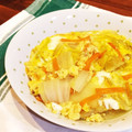 とこきち's cooksnap of when they made 簡単かつお出汁の　白菜のたまごとじ.