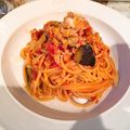 joooee0000's cooksnap of when they made 揚げナスと挽肉のトマトパスタ.