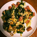 MITUI4510's cooksnap of when they made 長ネギとソーセージの塩卵とじ.