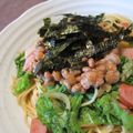 チョビ～☆'s cooksnap of when they made わさび菜の納豆パスタ.