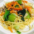 にゃむぱー's cooksnap of when they made チンゲン菜と豚肉の和風パスタ.