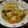4double5's cooksnap of when they made 白菜と鶏ダンゴの熱々スープ.