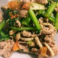 ruminorth's cooksnap of when they made 小松菜と豚肉のオイスターソース炒め.