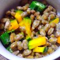 nosso's cooksnap of when they made かぼちゃとオクラの納豆あえ♪.