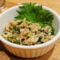 うちも。's cooksnap of when they made 薬味たっぷり★サバ缶なめろう風.