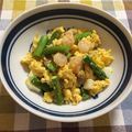 ゆきプー♡'s cooksnap of when they made 生姜が香る♪アスパラと海老の卵炒め.