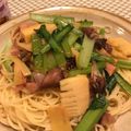 aripurin's cooksnap of when they made 蛍烏賊と筍と菜花の春スパゲッティ.