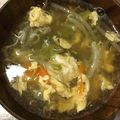 ☆にゃん＆りの☆'s cooksnap of when they made 人参ともやしのかき玉汁.