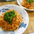 しのばぁたん's cooksnap of when they made ウィンナーと舞茸のトマト ソース パスタ.