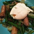 ochoa's cooksnap of when they made ポーチドエッグ☆隠元とソーセージのソテー.