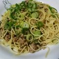 こねこのパンや's cooksnap of when they made 高菜とひき肉のスパゲティ.