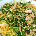 もともととが's cooksnap of when they made ささみと春菊の和風ごまパスタ.