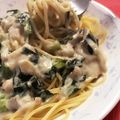 PONYY's cooksnap of when they made 小松菜と舞茸のクリームパスタ＊♪ ◆.