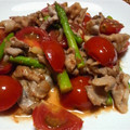 kanayoko's cooksnap of when they made ♡トマトと豚こま肉のしょうが焼き♡.