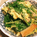 tanoyuki's cooksnap of when they made さつま揚げ♪水菜くきくき♪卵とじ.