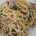 yoama's cooksnap of when they made 水菜と豚肉の和風パスタ.