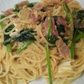 CoffeeCoco's cooksnap of when they made ほうれん草とベーコンの卵とじパスタ☆.