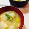 魅惑星ジーン's cooksnap of when they made アスパラと新じゃがのバター風味お味噌汁.
