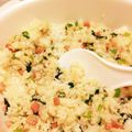 ゆりママ✩'s cooksnap of when they made ごま油が美味しい小松菜ベーコンおにぎり.