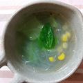 いしまいﾁｬﾝ's cooksnap of when they made ★チンゲン菜とコーンのスープ★.