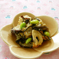 ちょこ０１７'s cooksnap of when they made 茄子とちくわと枝豆の塩昆布マヨごま和え.