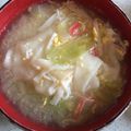 ＊なみへい＊'s cooksnap of when they made 余った餃子の皮でワンタン風スープ☆.