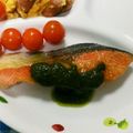 ととろ＆めい's cooksnap of when they made サーモンのムニエルバジルソース☆.