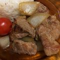 ゆみりyumiri's cooksnap of when they made 豚肉でサイコロステーキ.