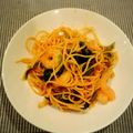 saoricoco's cooksnap of when they made ほうれん草と海老のナポリタン.