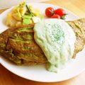 クック's cooksnap of when they made 色鮮やか♪ほうれん草でグリーンオムライス.